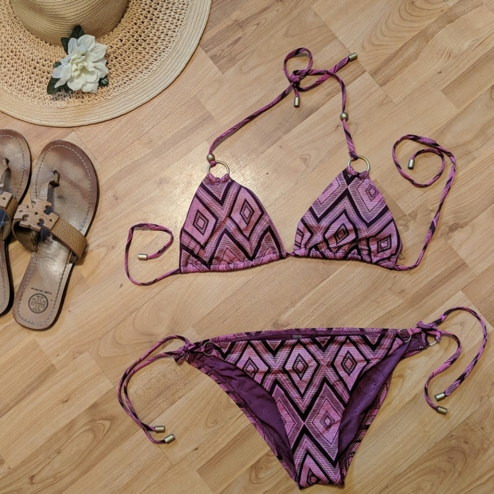 Vitamin A purple and metallic bikini
